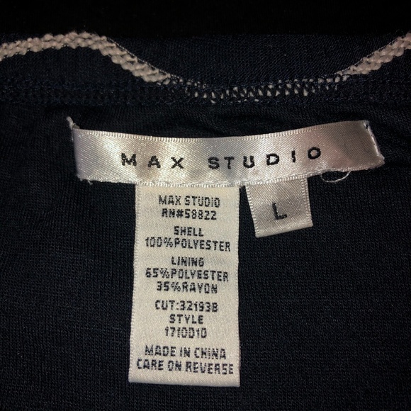 Max Studio Navy and White Scallop Skirt Size Large - Picture 3 of 4
